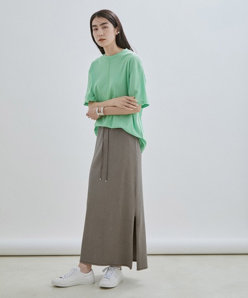 SALON adam et rope'(サロン アダム エ ロペ)の「【WEB限定】【接触冷感・吸水速乾】バックスリットシアーTシャツ(Tシャツ/カットソー・レディース・ブラック/オフホワイト/ライトグリーン・FREE)」の20枚目の写真