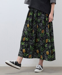 Purple&Yellow | レーヨン アロハギャザースカート(スカート)