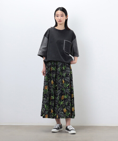 Purple&Yellow(パープルアンドイエロー)の「レーヨン アロハギャザースカート(スカート・レディース・イエロー/ブラック・FREE)」の13枚目の写真