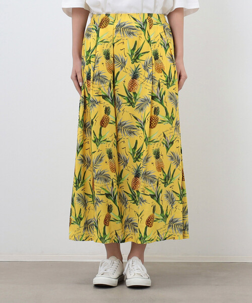 Purple&Yellow(パープルアンドイエロー)の「レーヨン アロハギャザースカート(スカート・レディース・イエロー/ブラック・FREE)」の9枚目の写真