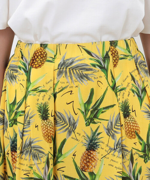 Purple&Yellow(パープルアンドイエロー)の「レーヨン アロハギャザースカート(スカート・レディース・イエロー/ブラック・FREE)」の14枚目の写真