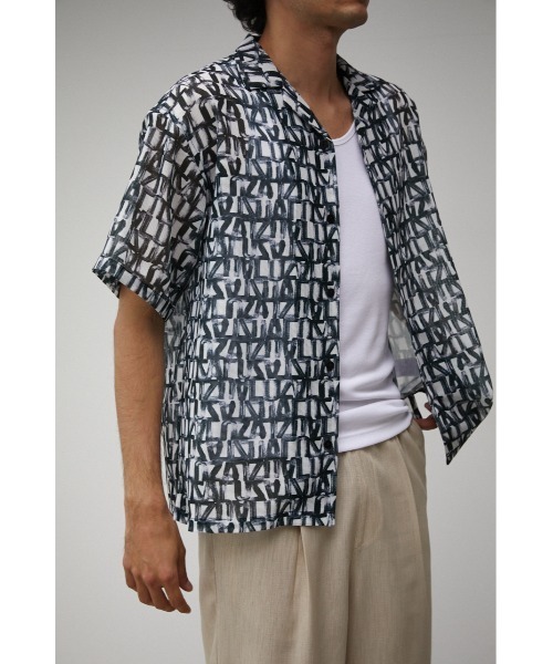 AZUL by moussy（アズールバイマウジー）の「OPENWORK ALOHA PATTERN SHIRT/オープンワークアロハパターンシャツ（シャツ/ブラウス・メンズ・ブラック系その他/ブルー系その他3・FREE）」の4枚目の写真
