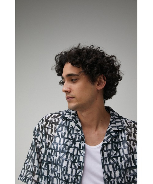 AZUL by moussy（アズールバイマウジー）の「OPENWORK ALOHA PATTERN SHIRT/オープンワークアロハパターンシャツ（シャツ/ブラウス・メンズ・ブラック系その他/ブルー系その他3・FREE）」の5枚目の写真