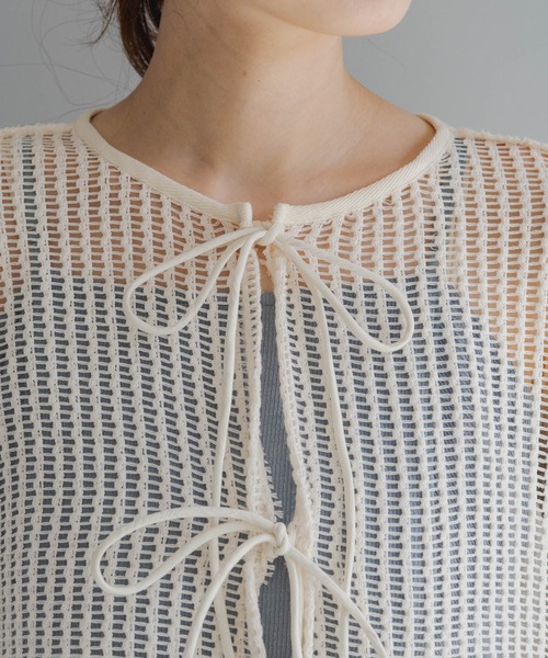 Kastane（カスタネ）の「【2サイズ展開】カットレースカーディガン（カーディガン/ボレロ・レディース・ブルー/アイボリー/ブラック・S/M）」の22枚目の写真