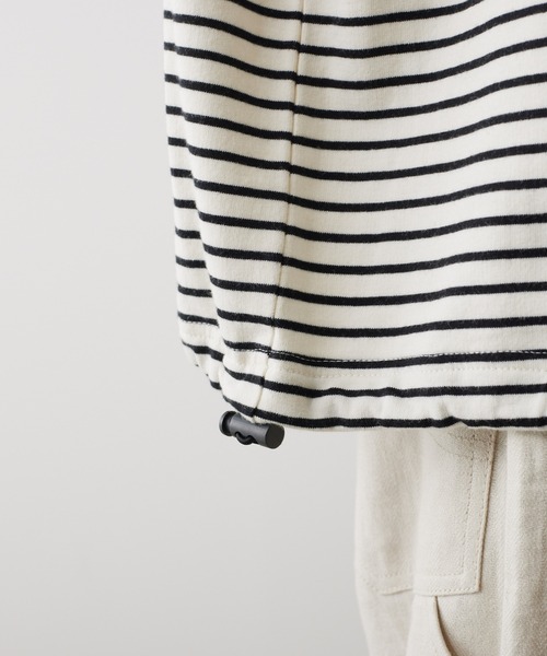 CIAOPANIC TYPY（チャオパニックティピー）の「ミニ裏毛ボーダー裾ドローコードビッグTee（Tシャツ/カットソー・メンズ・チャコールグレー/オフホワイト/ブルー・MEDIUM/LARGE）」の19枚目の写真