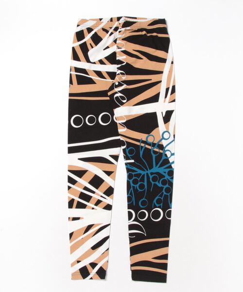 gomme（ゴム）の「リーフＰ天竺 レギンス（レギンス/スパッツ・レディース・トップグレー/ブラック/ホワイト・MEDIUM/LARGE）」の3枚目の写真