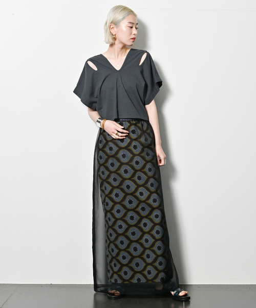 R JUBILEE（アールジュビリー）の「【R JUBILEE/アール ジュビリー】LAYERED TEE：カットソー（Tシャツ/カットソー・レディース・チャコールグレー・FREE）」の4枚目の写真