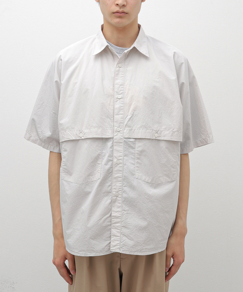 BAMBOO SHOOTS（バンブーシュート）の「【BAMBOO SHOOTS / バンブーシュート】S/S VENTILATION SHIRT-CHEC（シャツ/ブラウス・メンズ・グレー・MEDIUM/LARGE）」の3枚目の写真