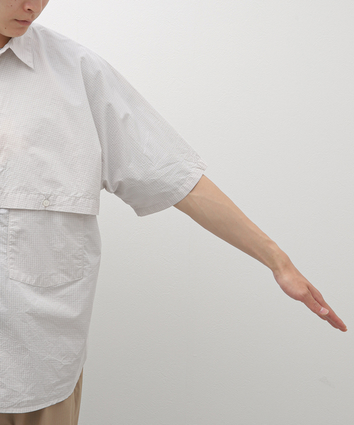 BAMBOO SHOOTS（バンブーシュート）の「【BAMBOO SHOOTS / バンブーシュート】S/S VENTILATION SHIRT-CHEC（シャツ/ブラウス・メンズ・グレー・MEDIUM/LARGE）」の8枚目の写真