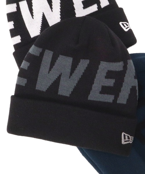 NEW ERA(ニューエラ)の「ニューエラ ニット帽 カフ ビッグロゴ(ニットキャップ/ビーニー・メンズ・ブラック系/ブラック/ネイビー/ホワイト・FREE)」の3枚目の写真