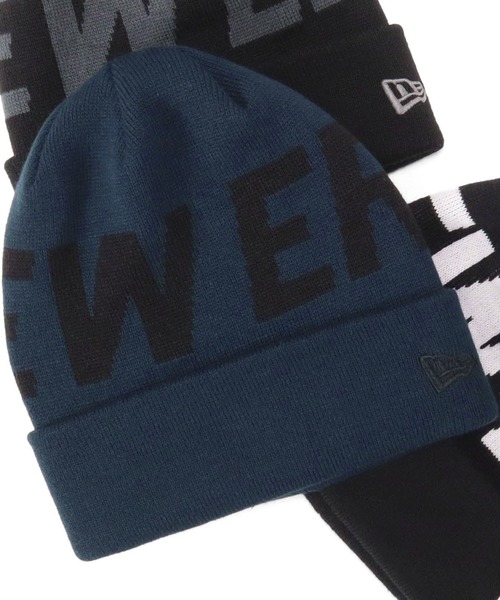 NEW ERA(ニューエラ)の「ニューエラ ニット帽 カフ ビッグロゴ(ニットキャップ/ビーニー・メンズ・ブラック系/ブラック/ネイビー/ホワイト・FREE)」の4枚目の写真