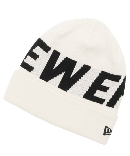 NEW ERA(ニューエラ)の「ニューエラ ニット帽 カフ ビッグロゴ(ニットキャップ/ビーニー・メンズ・ブラック系/ブラック/ネイビー/ホワイト・FREE)」の1枚目の写真