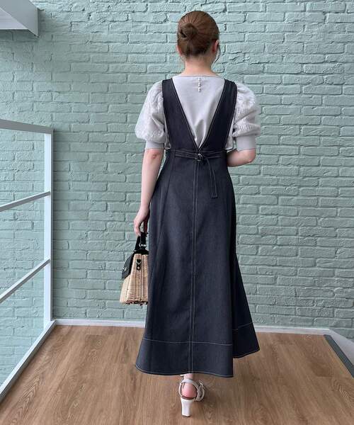 couture brooch（クチュールブローチ）の「◆【ふんわりシアーなパフ袖で華奢見え。】オーガンレース袖ニット（ニット/セーター・レディース・ライトグレー/アイボリー/ブラック・38/42）」の10枚目の写真