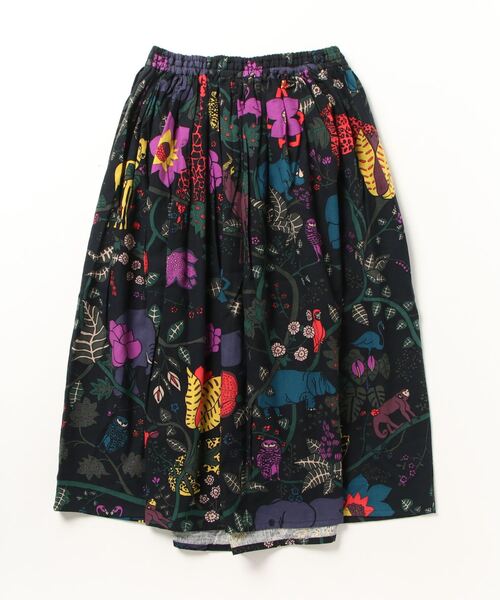 BOHEMIANS(ボヘミアンズ)の「BOHEMIANS/ボヘミアンズ JUNGLE POP GATHER SKIRT ジャングルポプリンギャザースカート(スカート・レディース・ブラック系その他/その他24・L)」の3枚目の写真