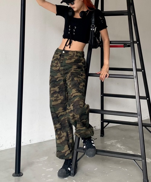 SHAGGIE（シャギー）の「3WAYダメージ加工レースアップニット（ニット/セーター・レディース・ブラック/ナチュラル/ネイビー・FREE）」の13枚目の写真