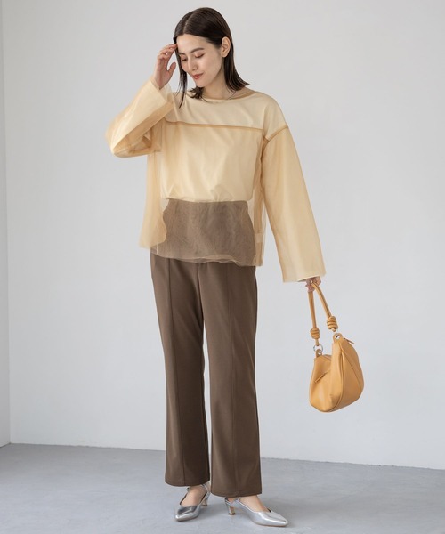 LEPSIM（レプシィム）の「チュール2SETプルオーバー　908506（Tシャツ/カットソー・レディース・オフホワイト/ブラック/ピンク・FREE）」の5枚目の写真