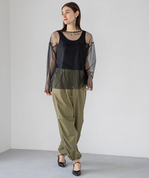 LEPSIM（レプシィム）の「チュール2SETプルオーバー　908506（Tシャツ/カットソー・レディース・オフホワイト/ブラック/ピンク・FREE）」の11枚目の写真