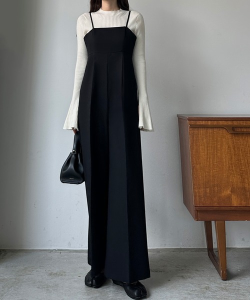 ハイウエストサロペットパンツ