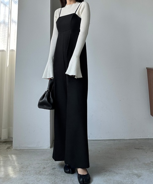 ハイウエストサロペットパンツ