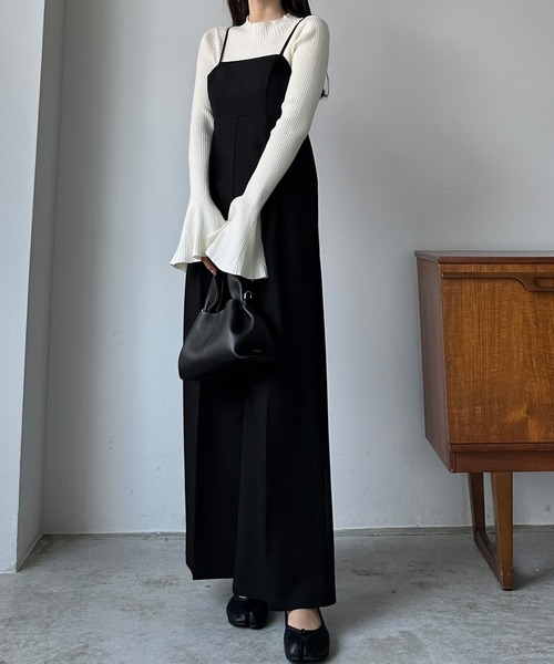 ハイウエストサロペットパンツ