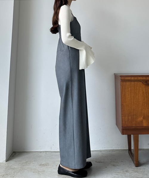 ハイウエストサロペットパンツ