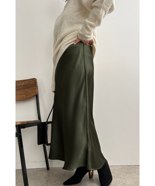 BRUNELLO CUCINELLI*シックな感性際立つ*サテン ミディスカート ビンテージサテンスカート Palm Riche│Eimee Law & LHELBIE
