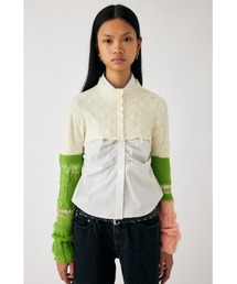 MOUSSY | MIX SHORT KNIT トップス(ニット/セーター)