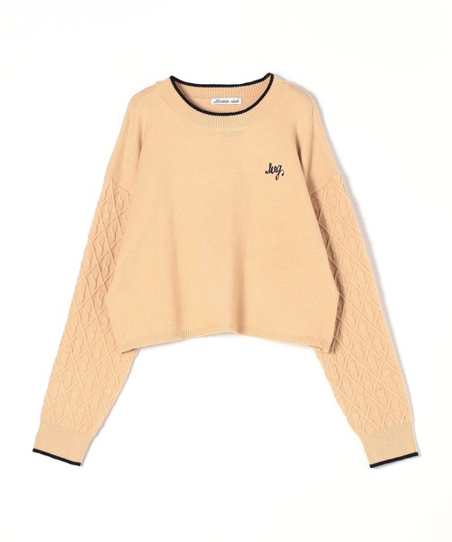 179/WG（イチナナキュウダブルジー）の「ダイヤ柄ニットプルオーバー（ニット/セーター・レディース・ベージュ/サックスブルー/オフホワイト・FREE）」の4枚目の写真