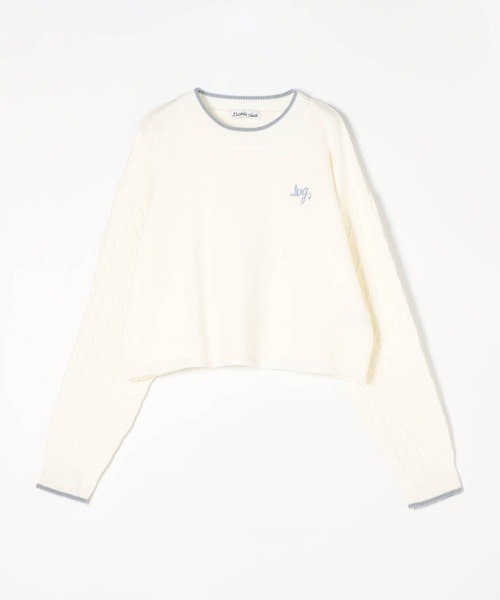 179/WG（イチナナキュウダブルジー）の「ダイヤ柄ニットプルオーバー（ニット/セーター・レディース・ベージュ/サックスブルー/オフホワイト・FREE）」の5枚目の写真