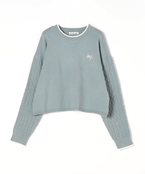 179/WG（イチナナキュウダブルジー）の「ダイヤ柄ニットプルオーバー（ニット/セーター・レディース・ベージュ/サックスブルー/オフホワイト・FREE）」の6枚目の写真