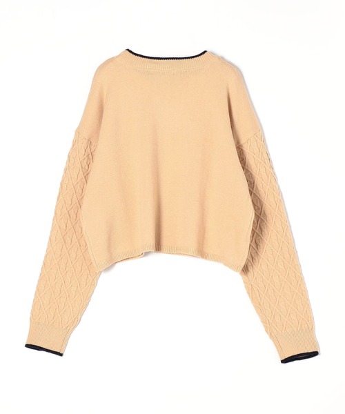 179/WG（イチナナキュウダブルジー）の「ダイヤ柄ニットプルオーバー（ニット/セーター・レディース・ベージュ/サックスブルー/オフホワイト・FREE）」の7枚目の写真