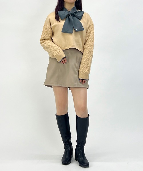 179/WG（イチナナキュウダブルジー）の「ダイヤ柄ニットプルオーバー（ニット/セーター・レディース・ベージュ/サックスブルー/オフホワイト・FREE）」の16枚目の写真