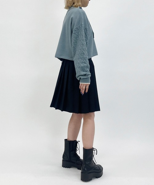 179/WG（イチナナキュウダブルジー）の「ダイヤ柄ニットプルオーバー（ニット/セーター・レディース・ベージュ/サックスブルー/オフホワイト・FREE）」の20枚目の写真