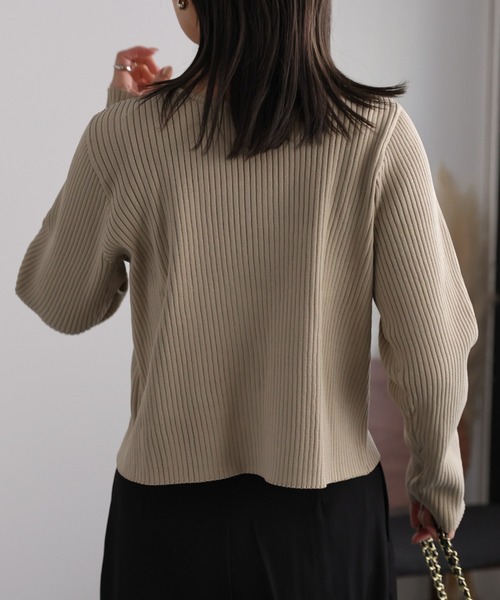 ap retro（アプレトロ）の「Wジップリブニットカーディガン（ニット/セーター・レディース・ブルー/チャコールグレー/ブラック/イエロー/グレイッシュベージュ/イエロー系その他/アイボリー/ブルー系その他・FREE）」の20枚目の写真