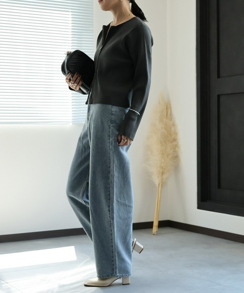 セール】Wジップリブニットカーディガン（ニット/セーター）｜ap retro