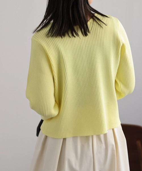 ap retro（アプレトロ）の「Wジップリブニットカーディガン（ニット/セーター・レディース・ブルー/チャコールグレー/ブラック/イエロー/グレイッシュベージュ/イエロー系その他/アイボリー/ブルー系その他・FREE）」の12枚目の写真