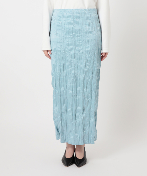 Noble（ノーブル）の「サテンワッシャースカート（スカート・レディース・ライトグレー/サックスブルー・36/38）」の8枚目の写真