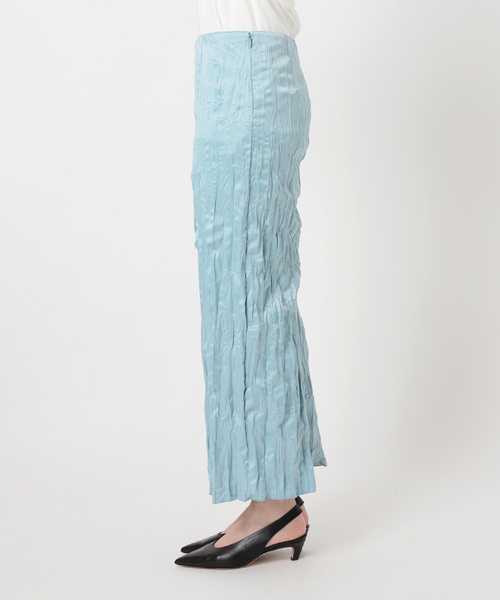 Noble（ノーブル）の「サテンワッシャースカート（スカート・レディース・ライトグレー/サックスブルー・36/38）」の9枚目の写真