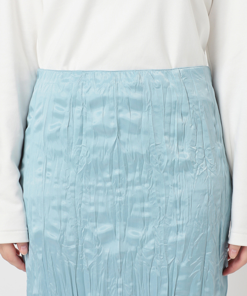 Noble（ノーブル）の「サテンワッシャースカート（スカート・レディース・ライトグレー/サックスブルー・36/38）」の11枚目の写真