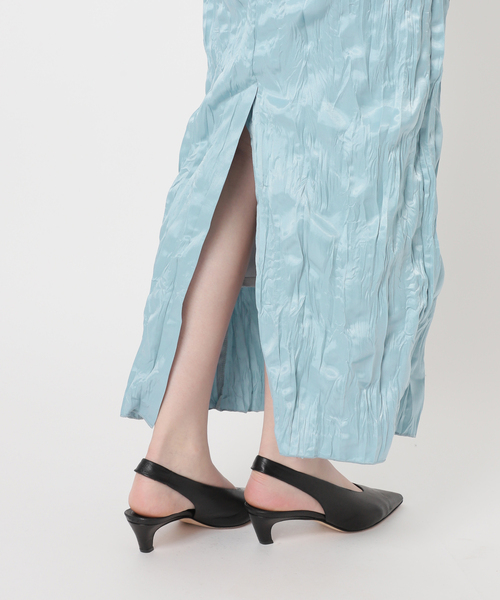 Noble（ノーブル）の「サテンワッシャースカート（スカート・レディース・ライトグレー/サックスブルー・36/38）」の15枚目の写真