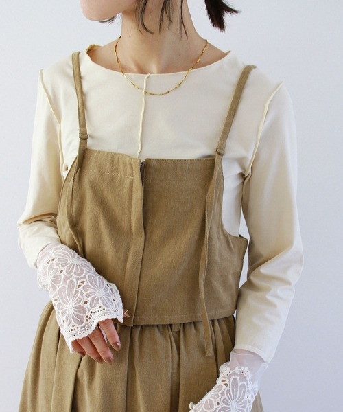 Crisp（クリスプ）の「フロントジップキャミトップス（キャミソール・レディース・ブラック/アイボリー/ベージュ・FREE）」の13枚目の写真