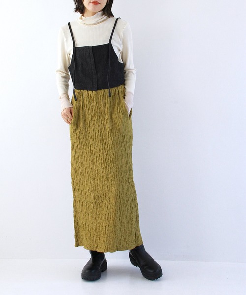 Crisp（クリスプ）の「フロントジップキャミトップス（キャミソール・レディース・ブラック/アイボリー/ベージュ・FREE）」の15枚目の写真