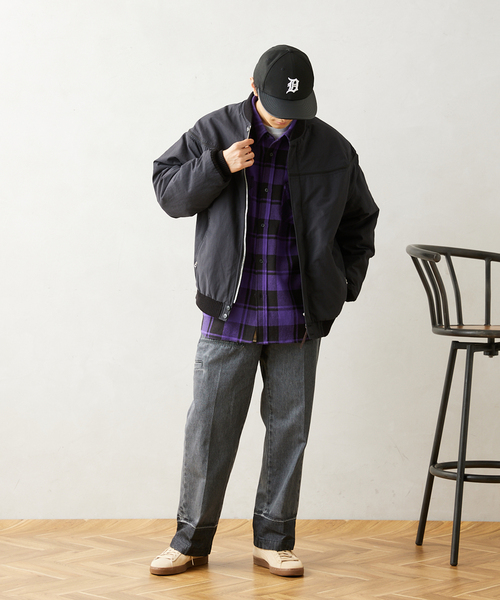 TOWNCRAFT（タウンクラフト）の「【TOWNCRAFT / タウンクラフト】別注 オーバーサイズ ダービージャケット（ブルゾン・メンズ・ブラック/ベージュ・MEDIUM/LARGE）」の4枚目の写真