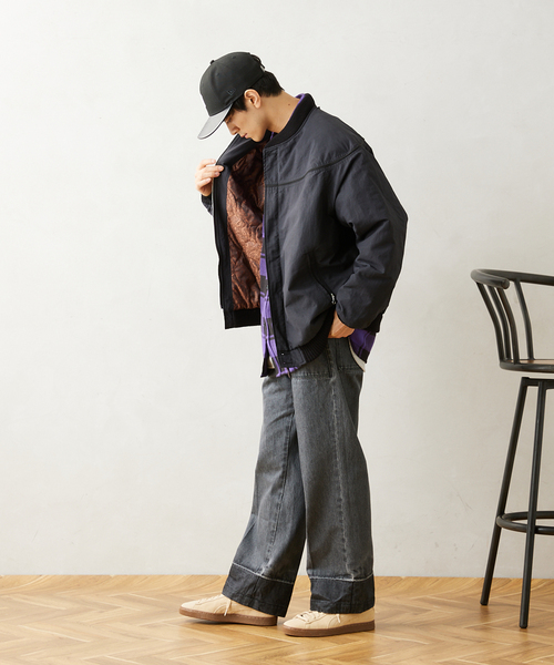 TOWNCRAFT（タウンクラフト）の「【TOWNCRAFT / タウンクラフト】別注 オーバーサイズ ダービージャケット（ブルゾン・メンズ・ブラック/ベージュ・MEDIUM/LARGE）」の5枚目の写真