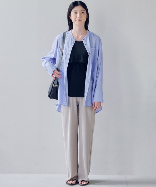 フェリシモMama(フェリシモママ)の「Moredde 見せインナーなのに授乳ができる 胸チラしにくいカップ付きテレコリブタンクトップ(マタニティウェア/グッズ・レディース・ホワイト/ブラック・MEDIUM/LARGE/X-LARGE)」の11枚目の写真