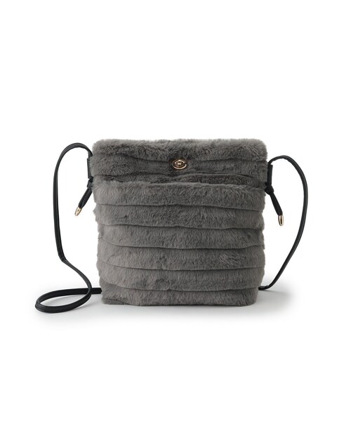 SHOO・LA・RUE(シューラルー)の「◆シーズンムード高まる フェイクファー ショルダーバッグ(ショルダーバッグ・レディース・ベージュ系2/ブラウン系1/アイボリー系2/ブラック系2/グレー系2・00)」の1枚目の写真