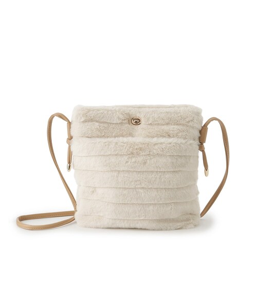 SHOO・LA・RUE(シューラルー)の「◆シーズンムード高まる フェイクファー ショルダーバッグ(ショルダーバッグ・レディース・ベージュ系2/ブラウン系1/アイボリー系2/ブラック系2/グレー系2・00)」の5枚目の写真