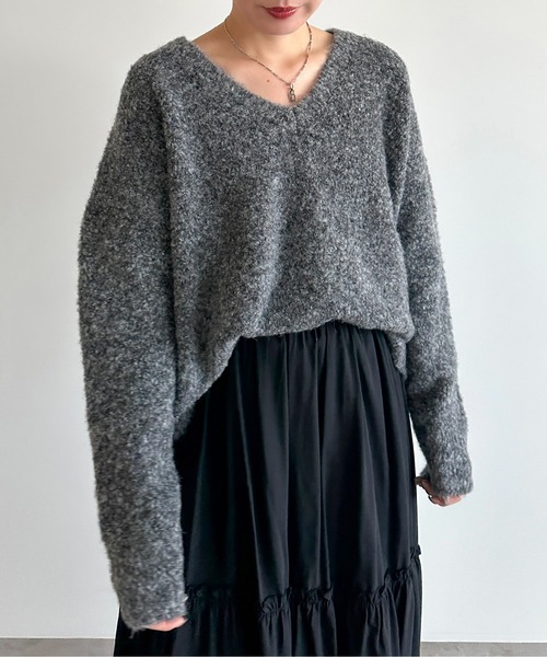 apres jour mignon(アプレジュールミニョン)の「起毛Vニットプルオーバー【ZOZOTOWN限定アイテム】(ニット/セーター・レディース・チャコールグレー/アイボリー/ネイビー・X-LARGE/フリー)」の17枚目の写真