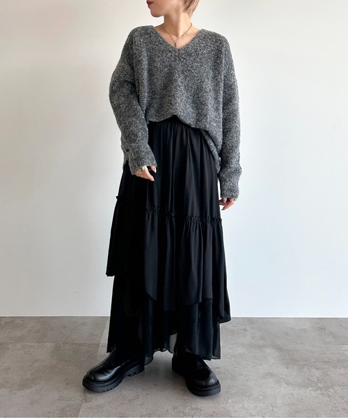 apres jour mignon(アプレジュールミニョン)の「起毛Vニットプルオーバー【ZOZOTOWN限定アイテム】(ニット/セーター・レディース・チャコールグレー/アイボリー/ネイビー・X-LARGE/フリー)」の22枚目の写真