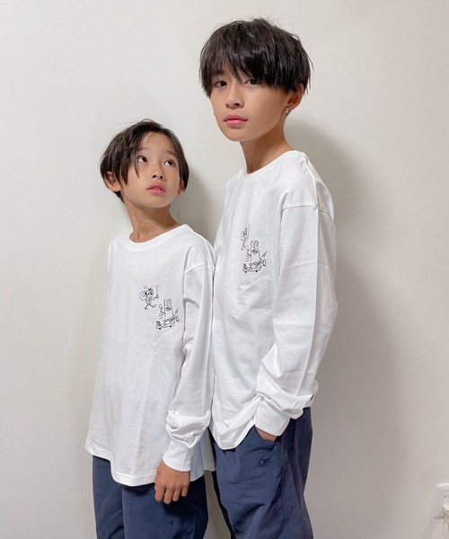 ムラサキスポーツ by RiY（ムラサキスポーツバイアールアイワイ）の「OP/オーピー キッズ ロンT DTEE 583073（Tシャツ/カットソー・キッズ・ホワイト/ブラック・120cm/150cm/110cm/160cm/100cm/140cm/130cm）」の3枚目の写真